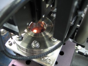 Sample Being Heated by CO2 Laser Under Ultra-High Vacuum